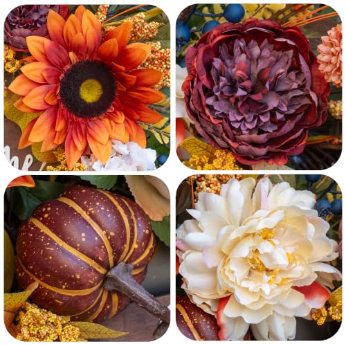 Fall Welcome Wreath - Vibrant Autumn Harvest Decor for Front Door
