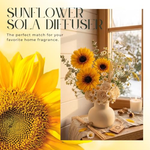 Sun Tarot Reed Diffuser with Sola Flower Arrangement Spiritual Gift