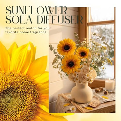 Sun Tarot Reed Diffuser with Sola Flower Arrangement Spiritual Gift