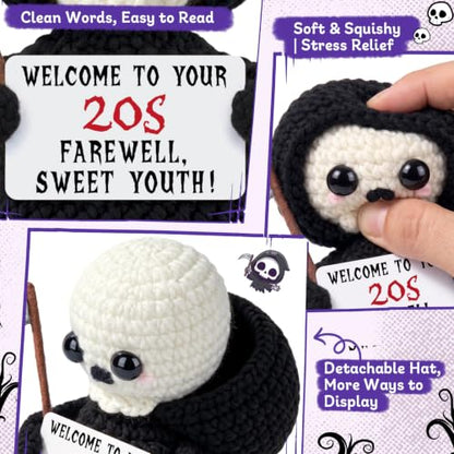 Halloween Skeleton Crochet Ornament - 20th Birthday Gift for Him Her