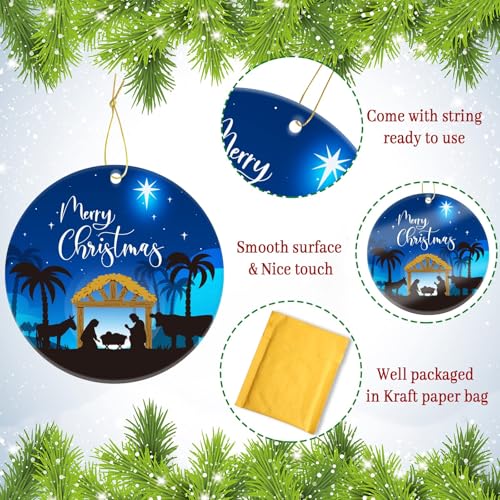 Religious Christmas Nativity Scene Ornament Tree Decoration Style 2 - 3 Inch