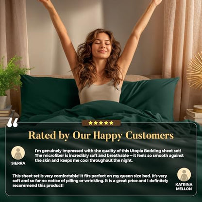 Utopia Bedding Full Bed Sheets Set - 4 Piece Bedding - Brushed Microfiber - Shrinkage and Fade Resistant - Easy Care (Emerald Green)