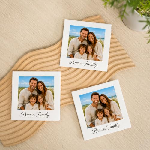 Custom Logo Paper Napkins with Full Print - Party & Wedding Drink Coasters Pack 50-1000