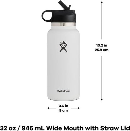 Hydro Flask 32 oz Wide Mouth Straw Lid Black