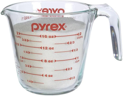 Pyrex Measuring Cup - Clear Design with Red Graphics | 1 Quart Capacity