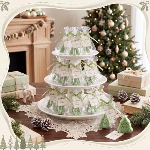 20 Christmas Tree Soaps Set - Handmade Holiday Guest Favors & Decor