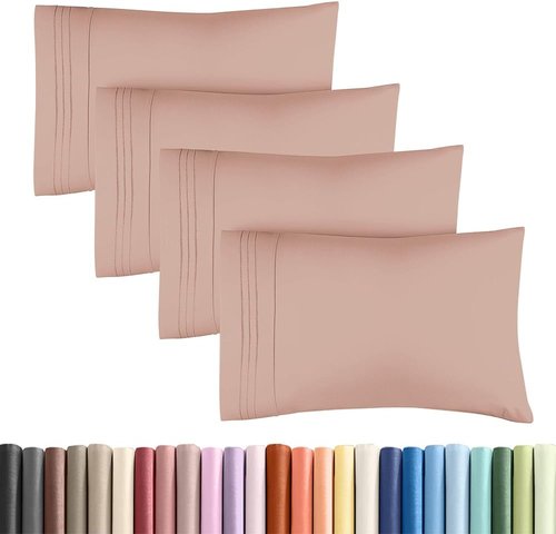 King Standard Pillow Cases - Soft Hotel Quality Covers for Comfy Bedding | Set of 4 - Mauve