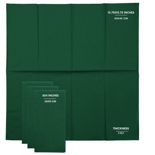 Dark Green 3-Ply Disposable Dinner Napkins, 250 Count, 1/8 Fold – Premium Paper Napkins for Parties, Weddings, Restaurants, Bars & Events, EU Made
