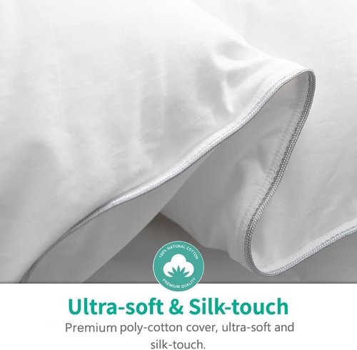 APSMILE Down Feather Fibers Duvet Insert - Ultra-Soft All-Season Comforter | Full/Queen Size, White (90x90)