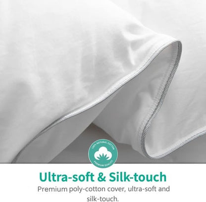 APSMILE Down Feather Fibers Duvet Insert - Ultra-Soft All-Season Comforter | Full/Queen Size, White (90x90)