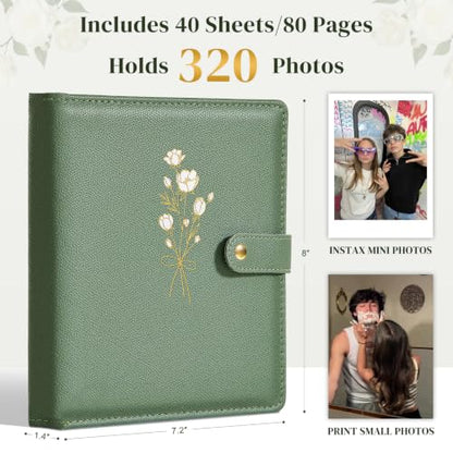 Ovesmusl Green Photo Album for Polaroid Hi-Print 2x3 and Snap - 320 Photos