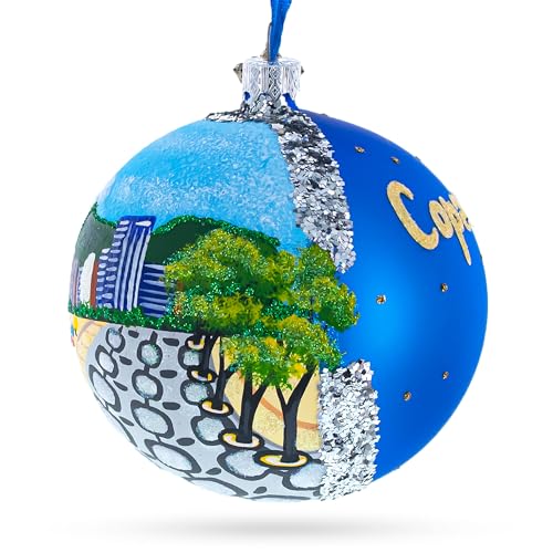 Hand-Painted Glass Christmas Ornament - 4 Inch Holiday Decor, Unique European Art