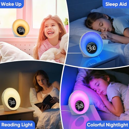Sunrise Alarm Clock with Wake Up Light & White Noise Machine - New White