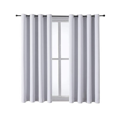 ChrisDowa Grommet Room Darkening Curtains for Bedroom and Living Room - 2 Panels Set Thermal Insulated Blackout Curtains (Greyish White, 52W x 63L