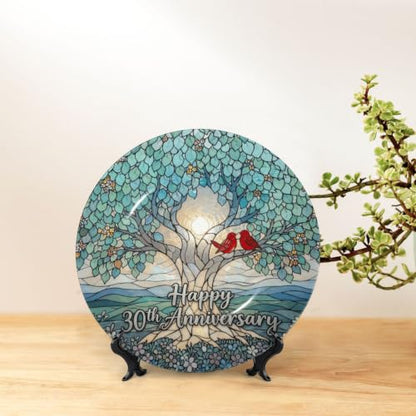 30th Anniversary Ceramic Plate with Stand - 6 Inch Round