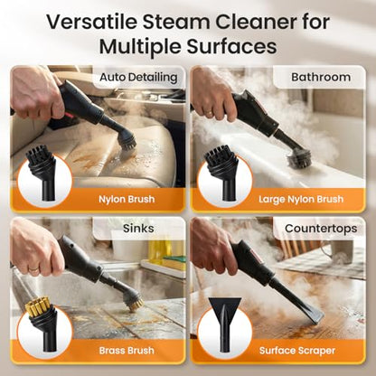 2500W Handheld Steam Cleaner for Home with 12 Accessories - Dark Grey