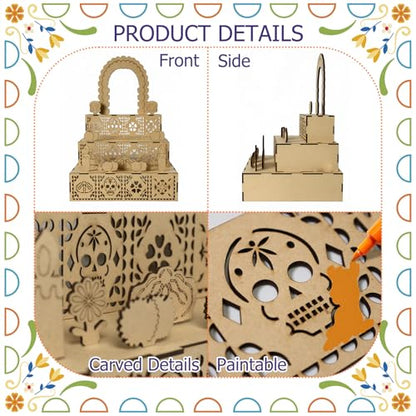 3-Tier Dia De Los Muertos Wooden Altar Kit for Day of the Dead Celebrations