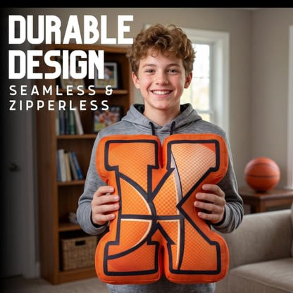 Personalized Basketball Throw Pillow - Coaches & Fans Gift, 16 Inch Plush Decor