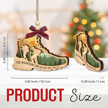 Hiking Christmas Tree Ornament 2026 - Outdoor Lover Gift for Women Men