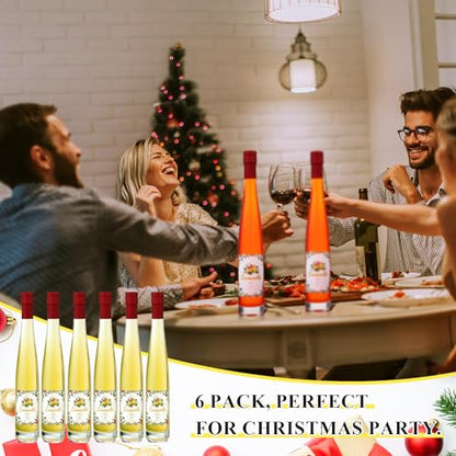 6 Pack 12 Oz Glass Bottles with Lids for Limoncello and Christmas Decorations