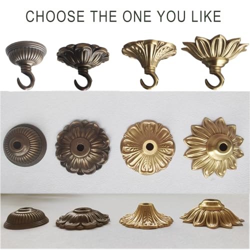 Sunflower Petal Brass Ceiling Plant Hook - 3.5 Inch Decorative Hanging Hook