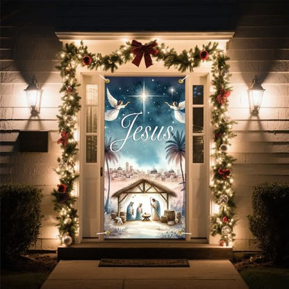 Christmas Door Banner 71x35 Nativity Scene Jesus Religious Decor - Variation 06