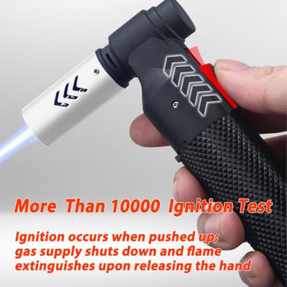 Refillable Butane Torch Lighter with Large Nozzle & Windproof Flame