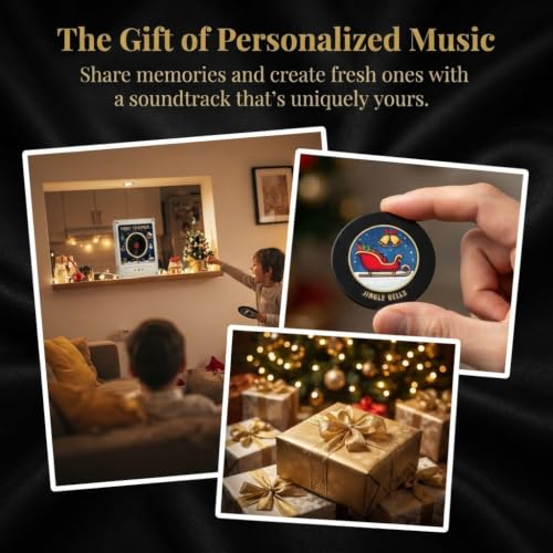 Christmas Vinyl Fridge Magnet Player with NFC Music Discs USB-C