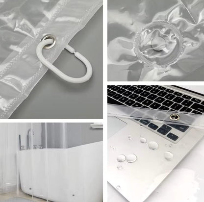 Clear Shower Curtain Liner 72 x 72 Inches Waterproof PEVA with Hooks