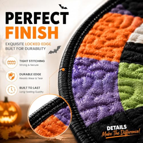 Halloween 3D Optical Illusion Round Rug - Bone Variation Vortex Floor Mat