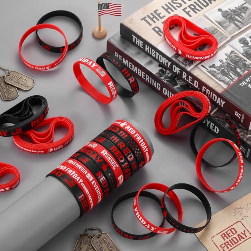 Red Friday Wristbands 50 Pcs Remember Everyone Deployed Support Bracelets - Variation of THIS listing
