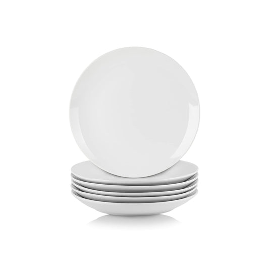 10 Strawberry Street Simply White 7.5" Coupe Salad Plate, Set of 6