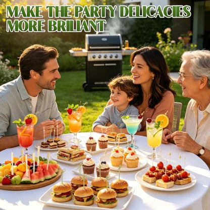 500PCS Bamboo Cocktail Picks Kit for Appetizers and Drinks - 5 Styles, 2 Sizes