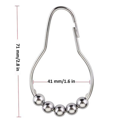 BeGrit Metal Shower Curtain Hooks Rings 18-Pack Bath Curtain Hooks for Bathroom Shower Rod
