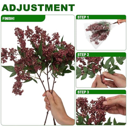 Artificial Berry Stem for Vase - Purple, 17 Inch, 6 Pack Fall Decor