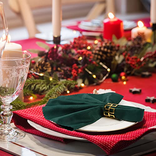 Gold Christmas Napkin Rings Set of 16 - Classic Holiday Table Decorations