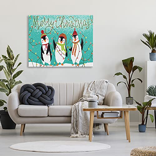 Unframed 48 x 36 Inch Christmas Canvas Wall Art - Merry Holiday Decor