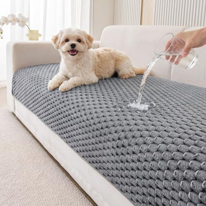 Waterproof Couch Cover for Dogs - Washable Non-Slip Sofa Protector - Dark Grey 35" x 70.9"