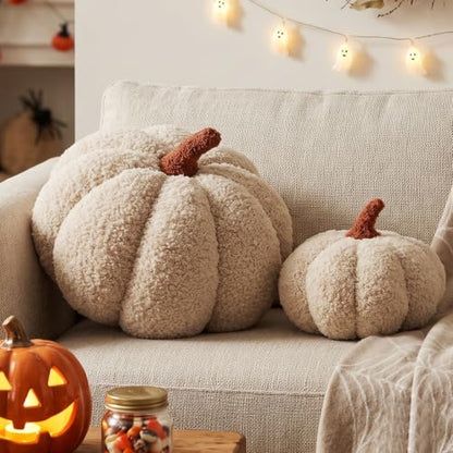 Pumpkin Pillow Set - Off White, Halloween Fall Decor, 2 Sizes
