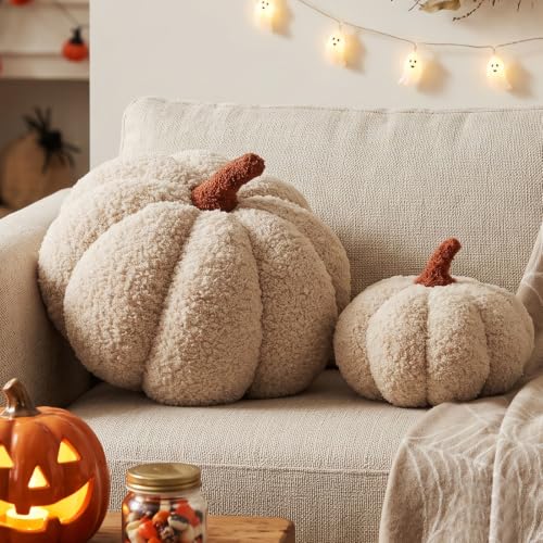 Pumpkin Pillow Set - Off White, Halloween Fall Decor, 2 Sizes