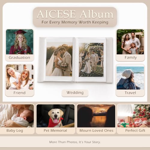 Hardcover Photo Album 4x6 with 18 Pockets - Durable Lay-Flat Design