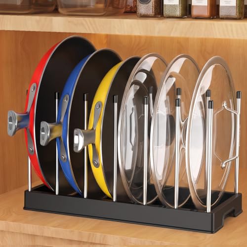 Lifewit Pot Lids Organizer with 7 Dividers - Inside Cabinet Pan Storage
