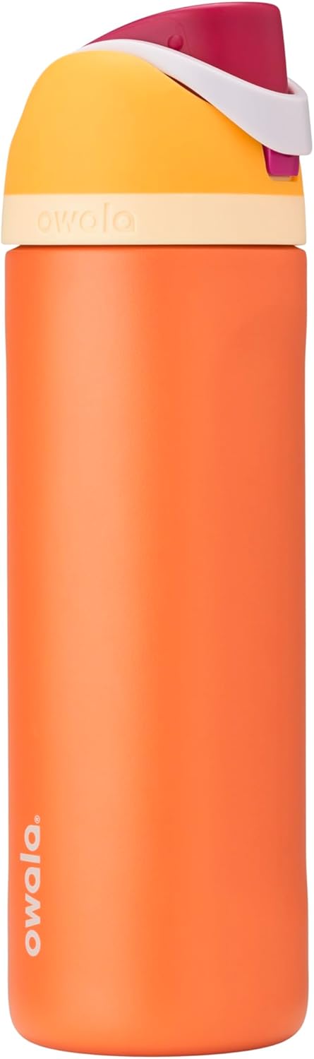 Owala FreeSip Insulated Stainless Steel Water Bottle - 24 oz BPA-Free | Citrus Crush for Sports & Travel