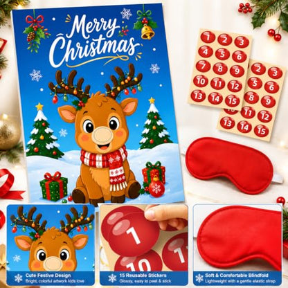 Christmas Party Pin The Nose on The Reindeer Game Xmas Deer Variation