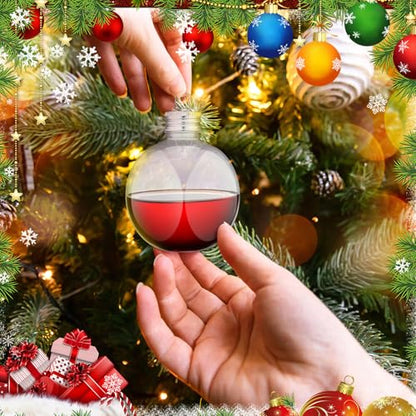 Vercraft Christmas Drink Ball Ornaments - Fillable 12 Pack, 250ml Variation of 12 / 250 ml