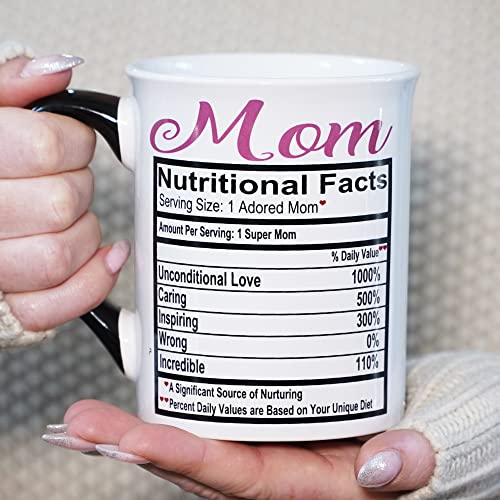 Funny Mom Nutrition Facts Mug - 16oz Coffee Cup for Mother's Day Gift