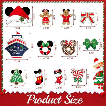 Interesting Christmas Cruise Door Magnets - 12 Pcs Reusable Holiday Decorations