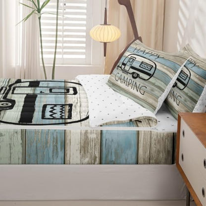 Kids Full Size Zipper Bedding Set with Comforter & Fitted Sheet - Blue Black