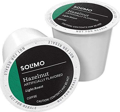Solimo Hazelnut Flavored Light Roast Coffee Pods - Compatible with Keurig 2.0 | 100 Count