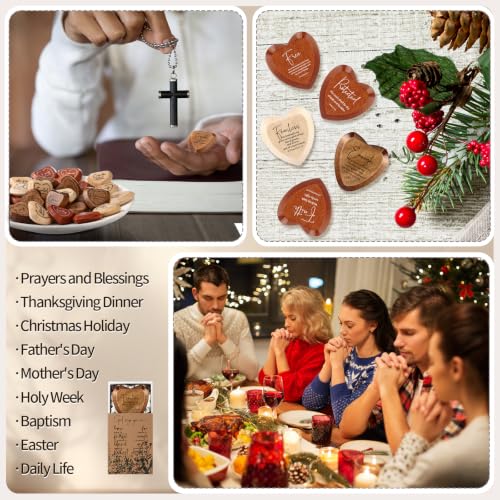 Christian Wooden Heart Gift Set with 108 Pieces & Inspirational Box - Multicolor
